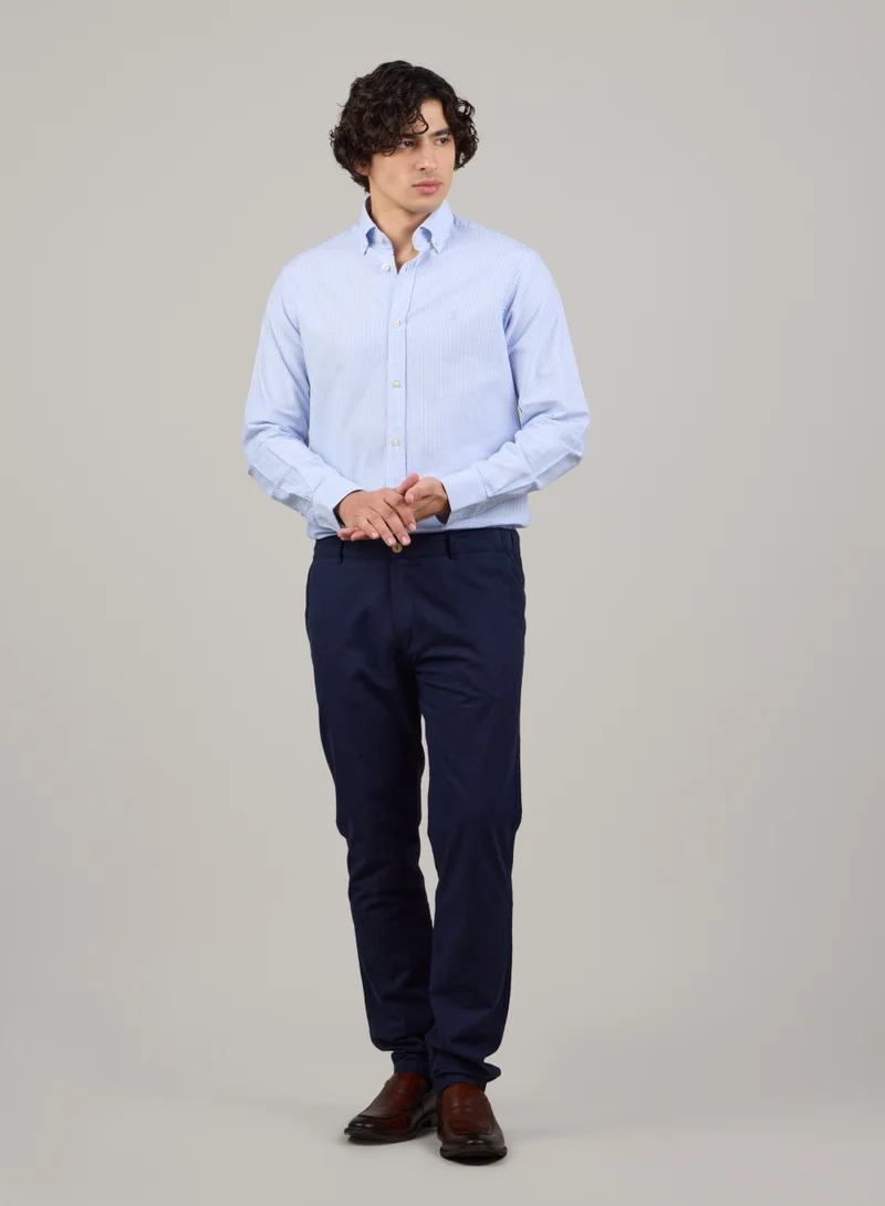 جاست نيتشر قميص أكسفورد مخطط بقصة ضيقة